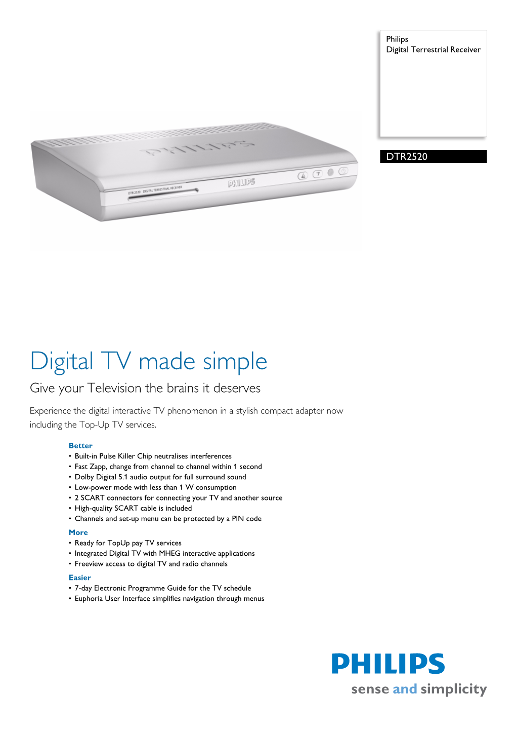 DTR2520/05 Philips Digital Terrestrial Receiver