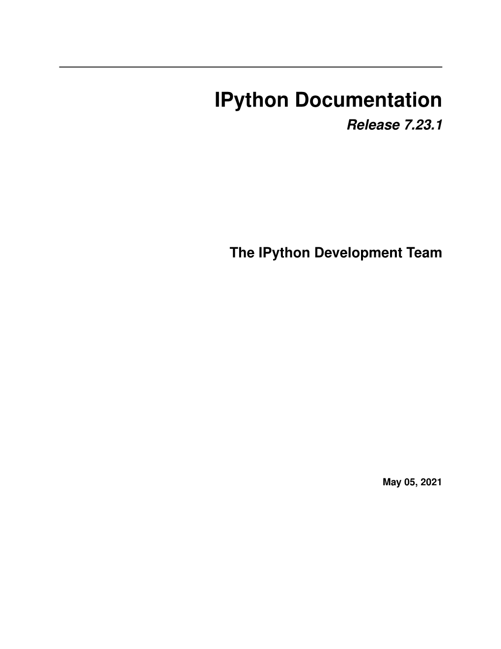 Release 7.23.1 the Ipython Development Team