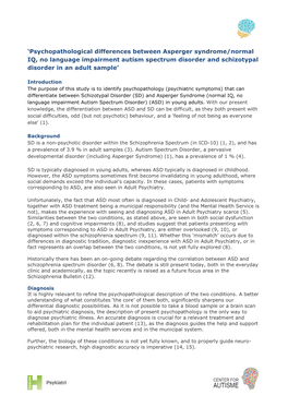 'Psychopathological Differences Between Asperger Syndrome