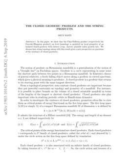 The Closed Geodesic Problem and the String Products 3