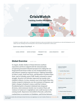 Crisiswatch Tracking Conflict Worldwide