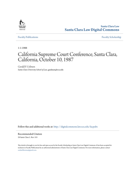 California Supreme Court Conference, Santa Clara, California, October 10, 1987 Gerald F
