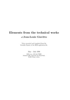 Elements from the Technical Works