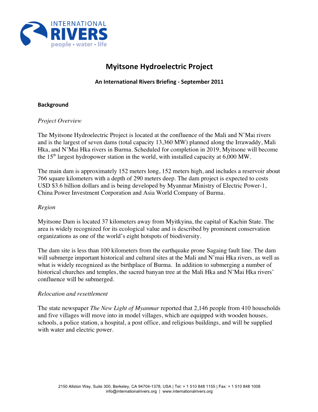 Myitsone Hydroelectric Project