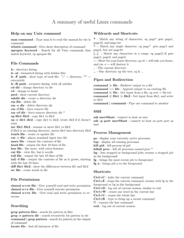 A Summary of Useful Linux Commands