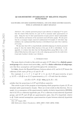 Arxiv:2107.03355V3 [Math.GR] 17 Aug 2021