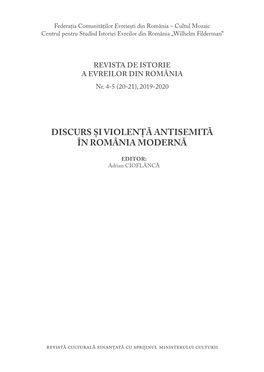 Discurs Și Violență Antisemită În România Modernă