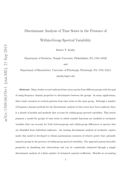 Discriminant Analysis of Time Series in the Presence of Within-Group