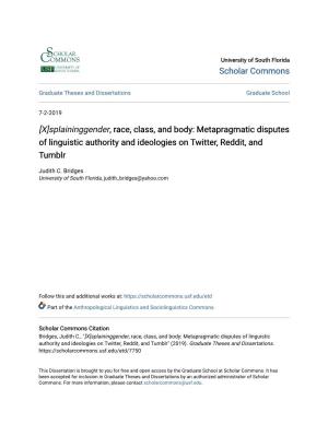 Metapragmatic Disputes of Linguistic Authority and Ideologies on Twitter, Reddit, and Tumblr