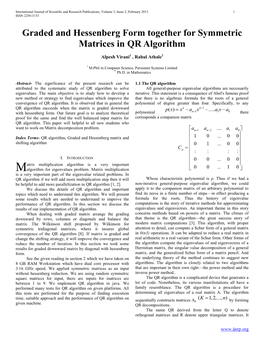 Graded and Hessenberg Form Together for Symmetric Matrices in QR Algorithm