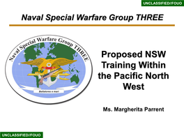 Proposed NSW Training Within the Pacific North West