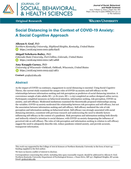 Social Distancing in the Context of COVID-19 Anxiety: a Social Cognitive Approach