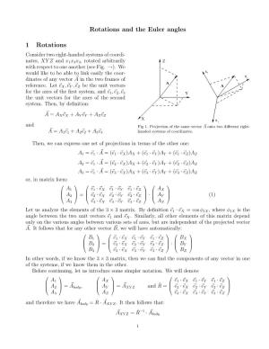 Rotations and the Euler Angles 1 Rotations