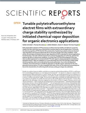 Tunable Polytetrafluoroethylene Electret Films with Extraordinary