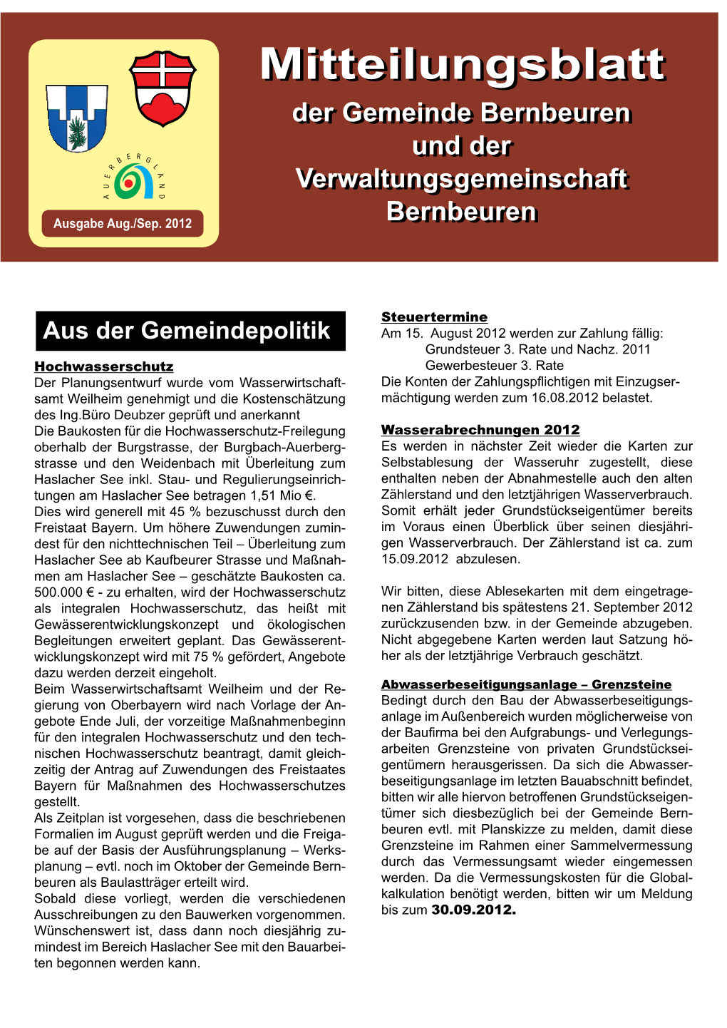 Mitteilungsblatt Mitteilungsblatt