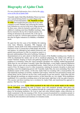 Biography of Ajahn Chah