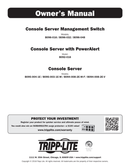 Owner's Manual for Console Servers
