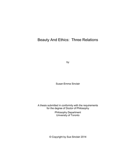 Beauty and Ethics: Three Relations
