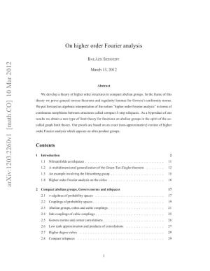 On Higher Order Fourier Analysis