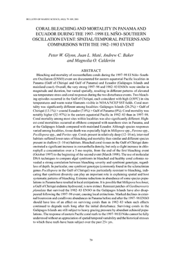 Coral Bleaching and Mortality in Panama And