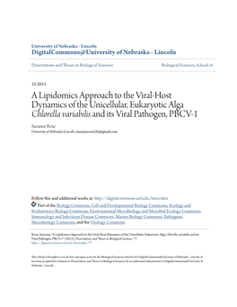 A Lipidomics Approach to the Viral-Host Dynamics of The