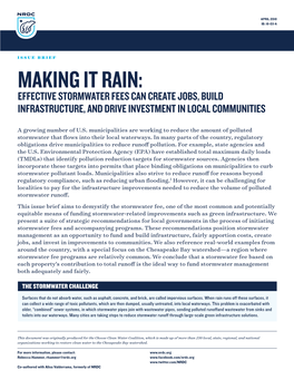 Effective Stormwater Fees Can Create Jobs, Build Infrastructure, and Drive Investment in Local Communities