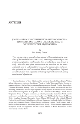 John Marshall's Constitution