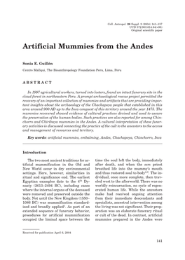 Artificial Mummies from the Andes