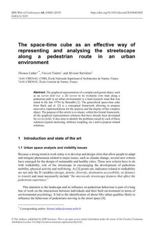 The Space-Time Cube As an Effective Way of Representing and Analysing the Streetscape Along a Pedestrian Route in an Urban Environment