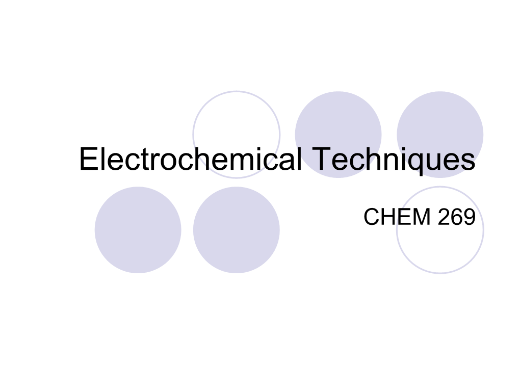 Electrochemical Techniques