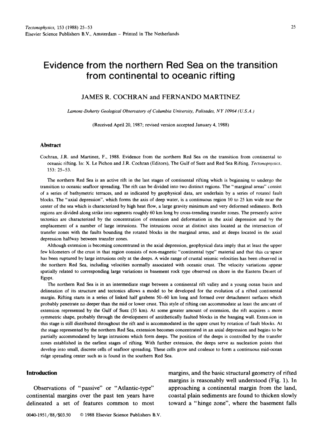 Evidence from the Northern Red Sea on the Transition from Continental to Oceanic Rifting