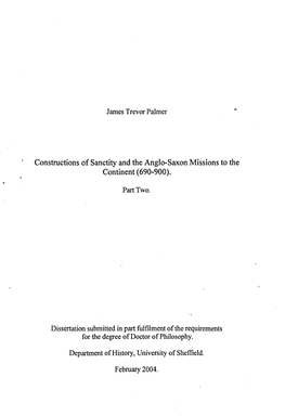 Constructions of Sanctity and the Anglo-Saxon Missions to the Continent (690-900)