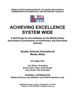 Achieving Excellence System Wide