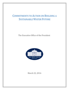 Commitments to Action on Building a Sustainable Water Future