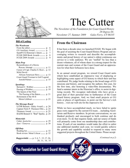 The Cutter the �Ewsletter of the Foundation for Coast Guard History 28 Osprey Dr
