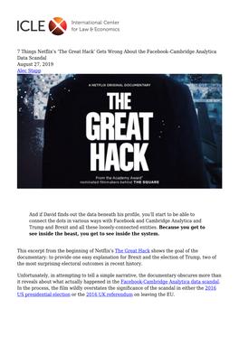 7 Things Netflix's 'The Great Hack' Gets Wrong About the Facebook