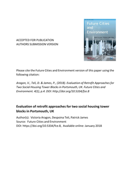Evaluation of Retrofit Approaches for Two Social Housing Tower Blocks in Portsmouth, UK