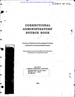 Correctional Administrators' Source Book