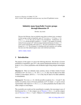 Infinitely Many Hyperbolic Coxeter Groups Through Dimension 19