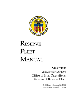 Reserve Fleet Manual