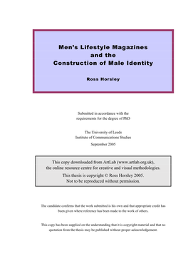 Men's Lifestyle Magazines and the Construction of Male Identity
