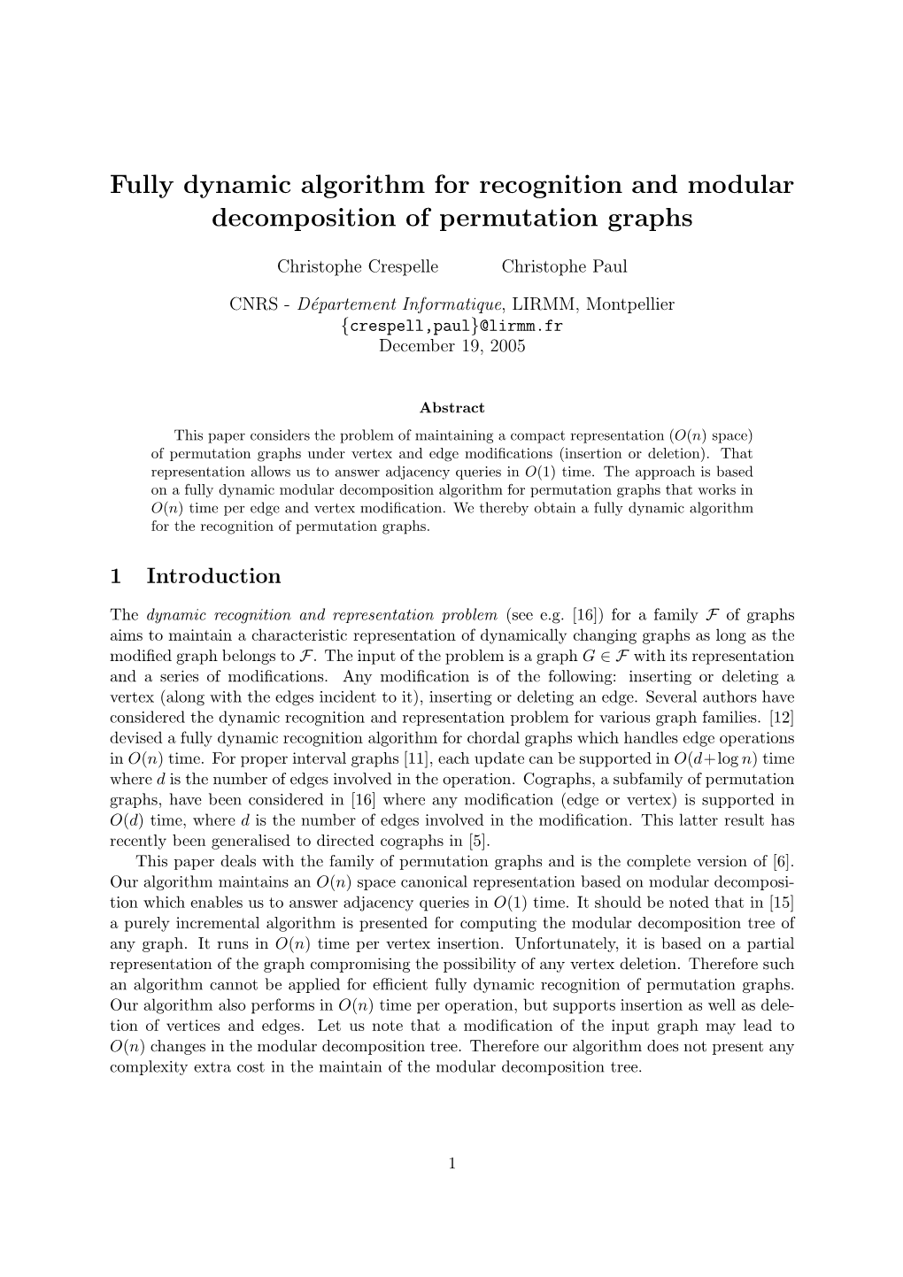 Fully Dynamic Algorithm for Recognition and Modular Decomposition of Permutation Graphs