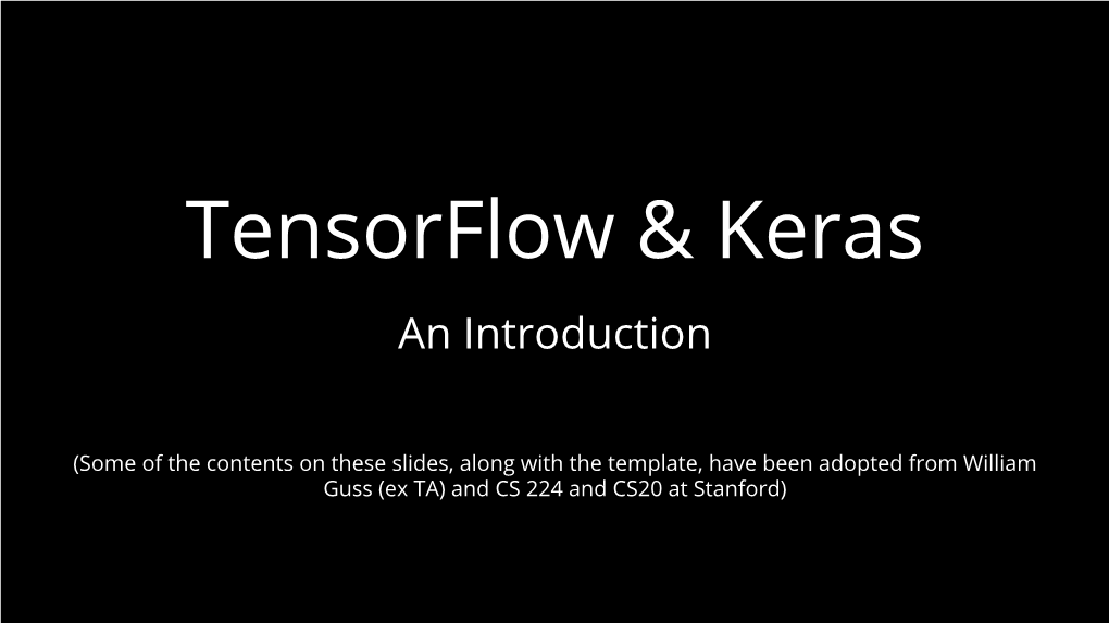 Tensorflow & Keras