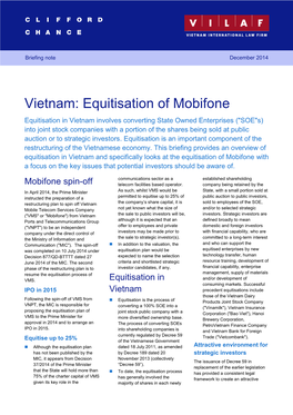Equitisation of Mobifone 1