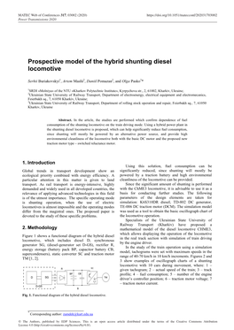 Prospective Model of the Hybrid Shunting Diesel Locomotive