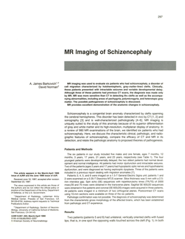 MR Imaging of Schizencephaly