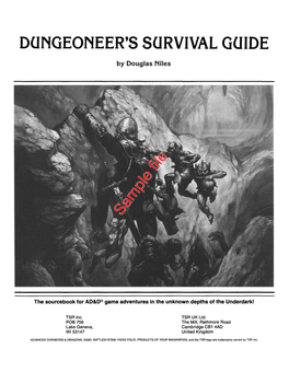 DUNGEONEER's SURVIVAL GUIDE by Douglas Niles