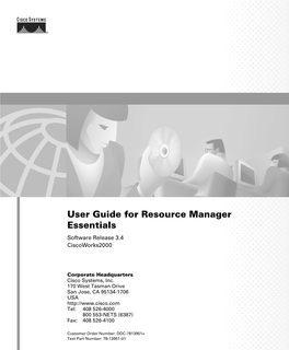 User Guide for Resource Manager Essentials Software Release 3.4 Ciscoworks2000
