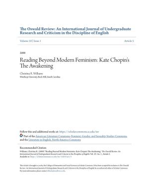 Reading Beyond Modern Feminism: Kate Chopin's the Awakening