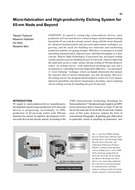 Micro-Fabrication and High-Productivity Etching System for 65-Nm Node and Beyond